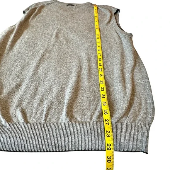 Nautica Navtech Sweater Vest XL Gray V-Neck Cashmere Blend Logo Ribbed Hem - Picture 10 of 11